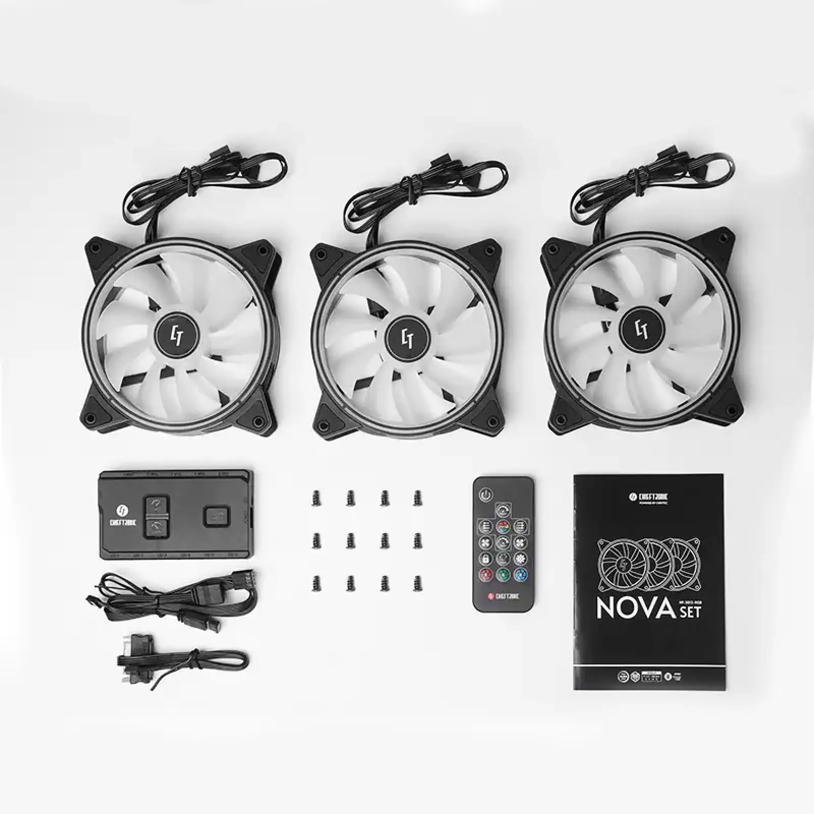 Вентилятор для корпуса 120mm*3 Chieftec Nova NF-3012-RGB fan set UA