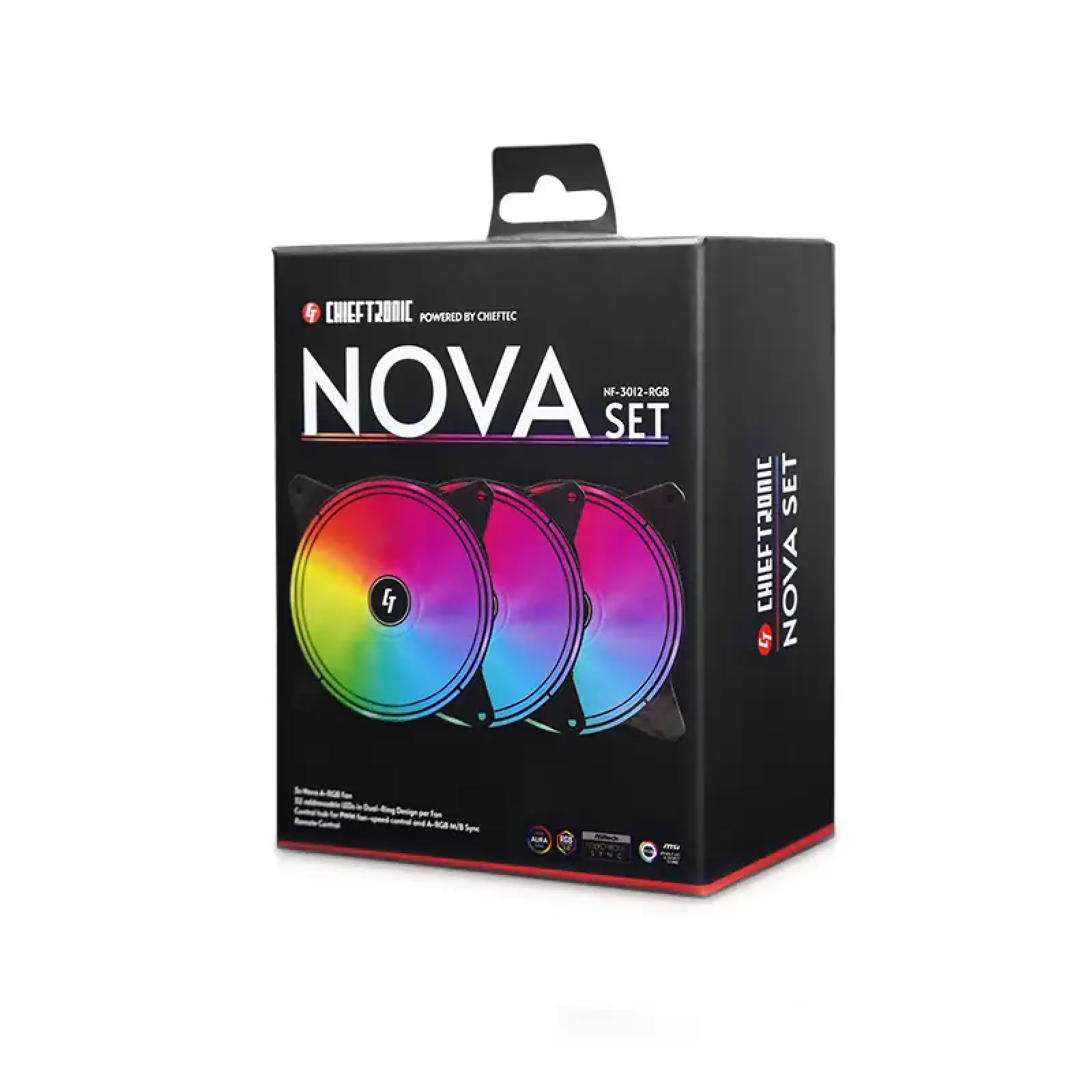 Вентилятор для корпуса 120mm*3 Chieftec Nova NF-3012-RGB fan set UA