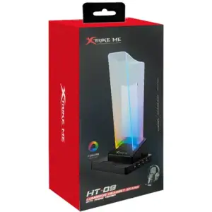 Підставка для гарнітури XTRIKE ME RGB 4xUSB2.0 HUB, USB кабель 1,5м,чорна (HT-09) UA