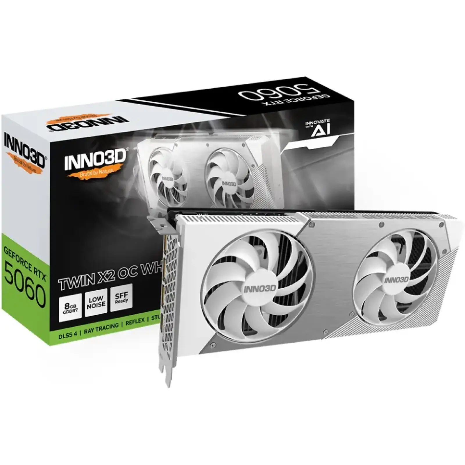 Відеокарта INNO3D GeForce RTX 5060 TWIN X2 OC WHITE (N50602-08D7X-195070W) UA