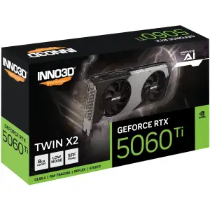 Відеокарта GeForce RTX5060 Ti Inno3D TWIN X2, 8GB GDDR7, 128bit, PCI Express 5.0 (N506T2-08D7-193075N) UA