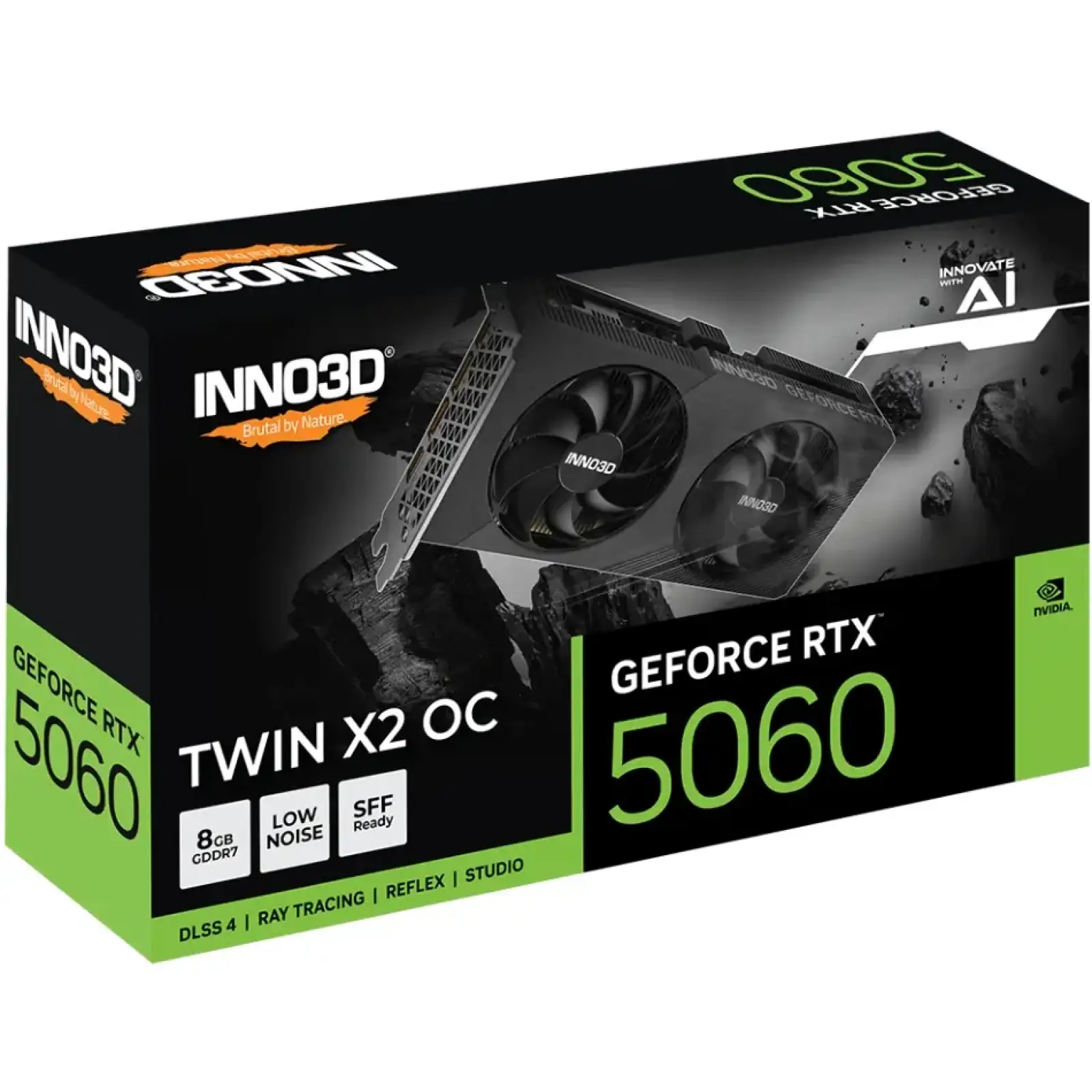 Відеокарта INNO3D GeForce RTX 5060 8GB TWIN X2 OC V2 (N50602-08D7X-195071N) UA