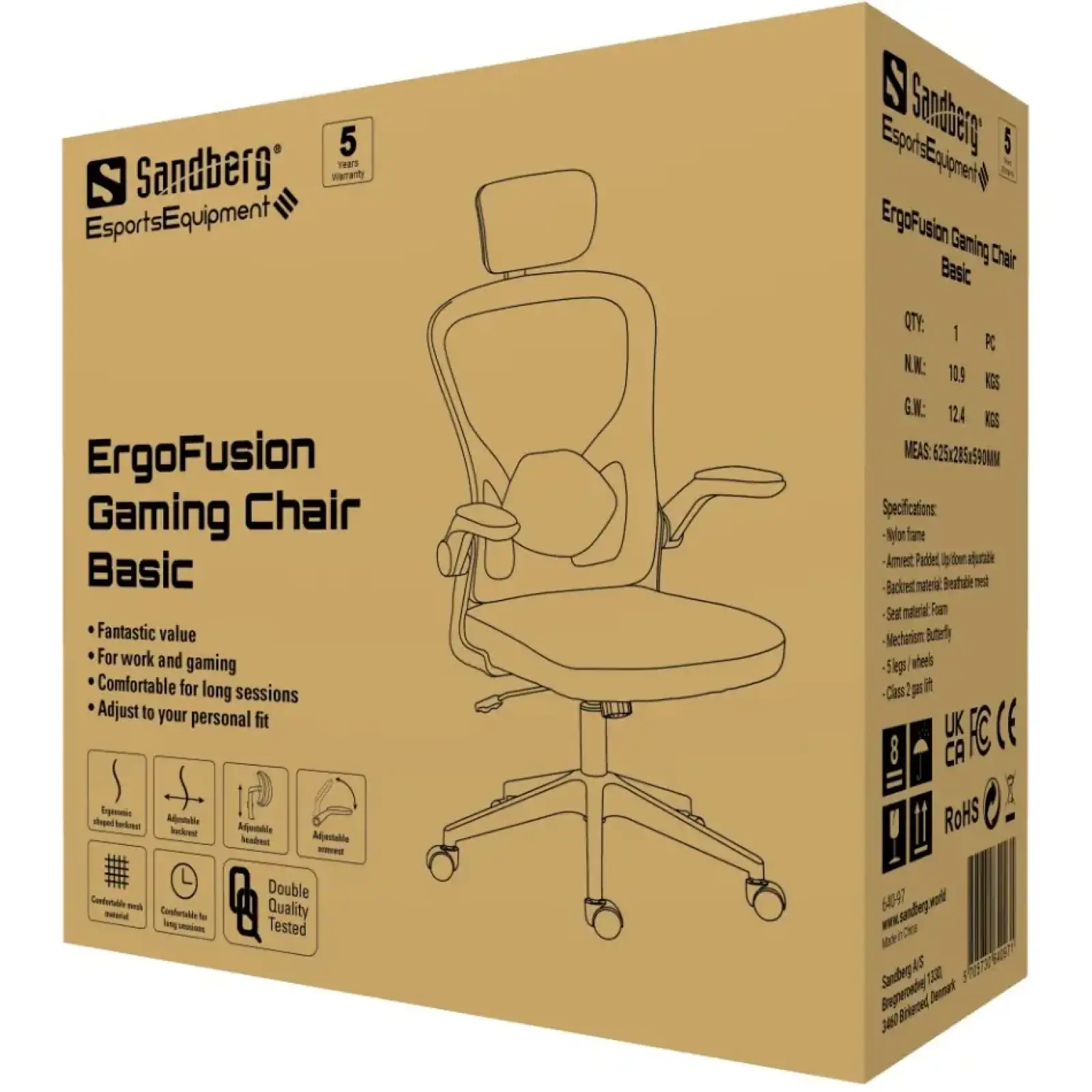 Крісло ігрове Sandberg ErgoFusion Gaming Chair Basic (640-97) UA