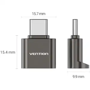 Картрідер USB 2.0 Type-C, 1-слот microSD, OTG 512 Гб, Aluminum Alloy, сірий Vention (CLMH0) UA