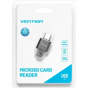 Картрідер USB 2.0 Type-C, 1-слот microSD, OTG 512 Гб, Aluminum Alloy, сірий Vention (CLMH0) UA