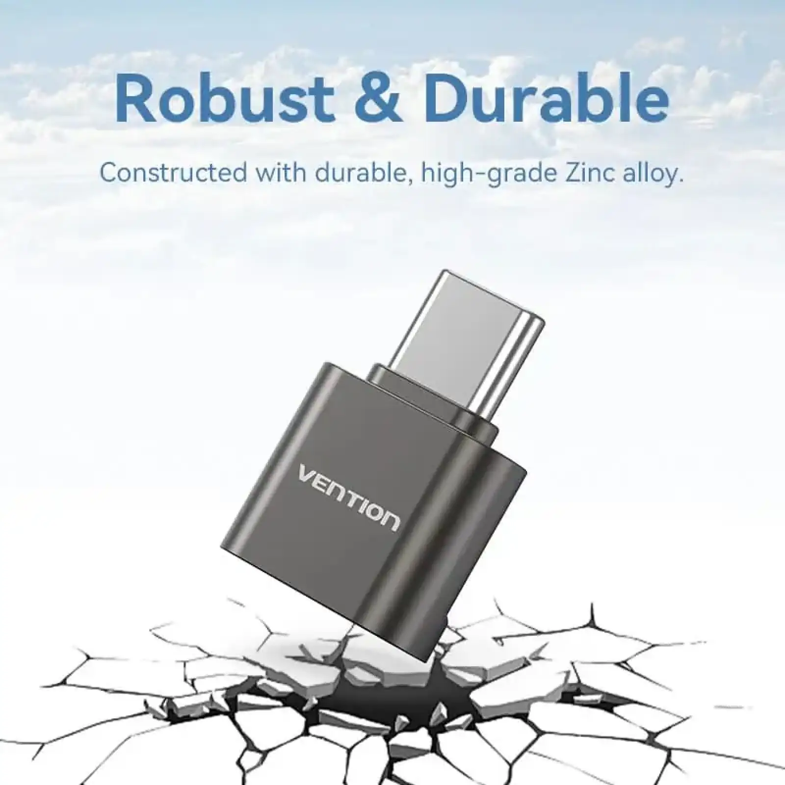 Картрідер USB 2.0 Type-C, 1-слот microSD, OTG 512 Гб, Aluminum Alloy, сірий Vention (CLMH0) UA