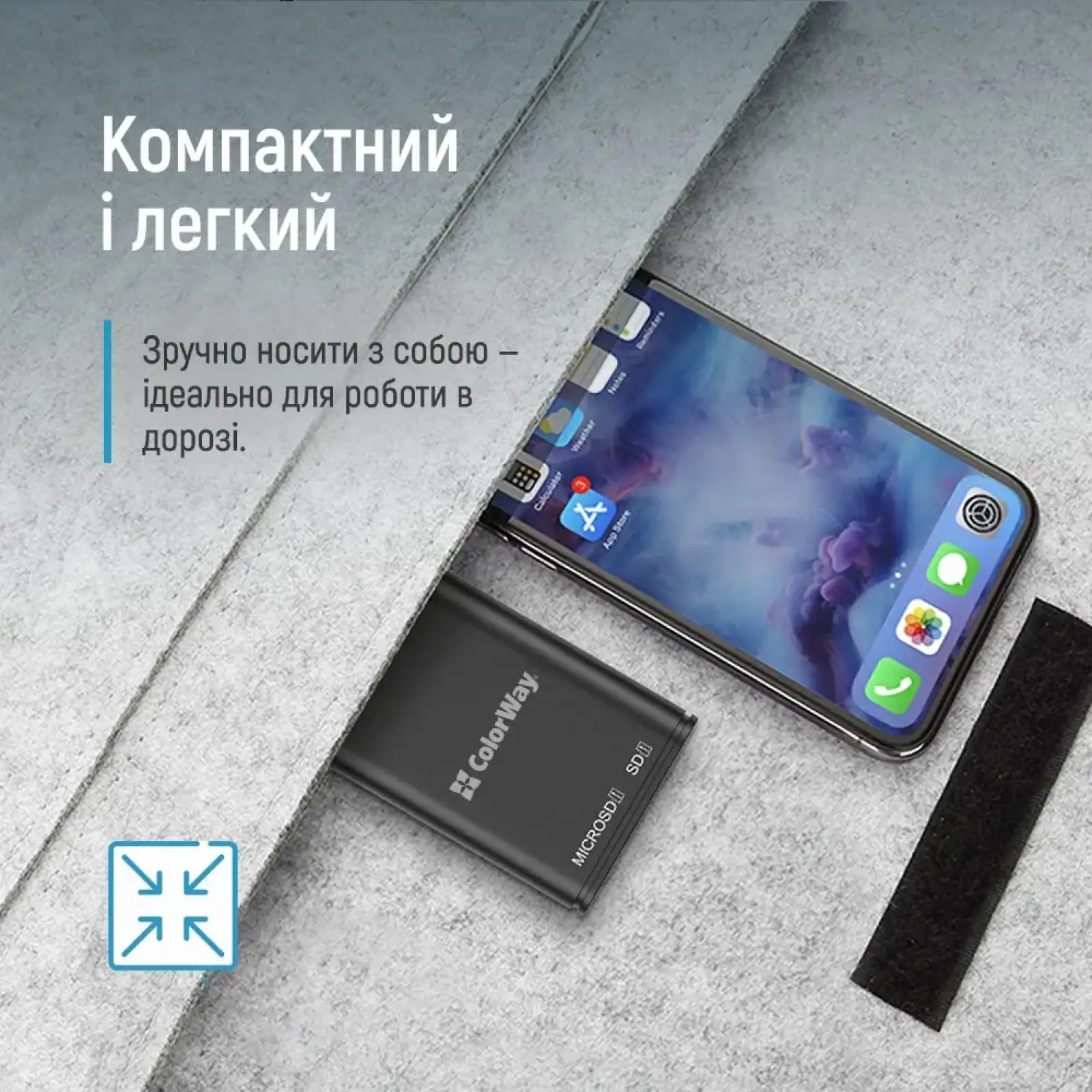 Картрідер ColorWay USB-C to USB 3.0/SD/MicroSD (CW-CR-02) UA