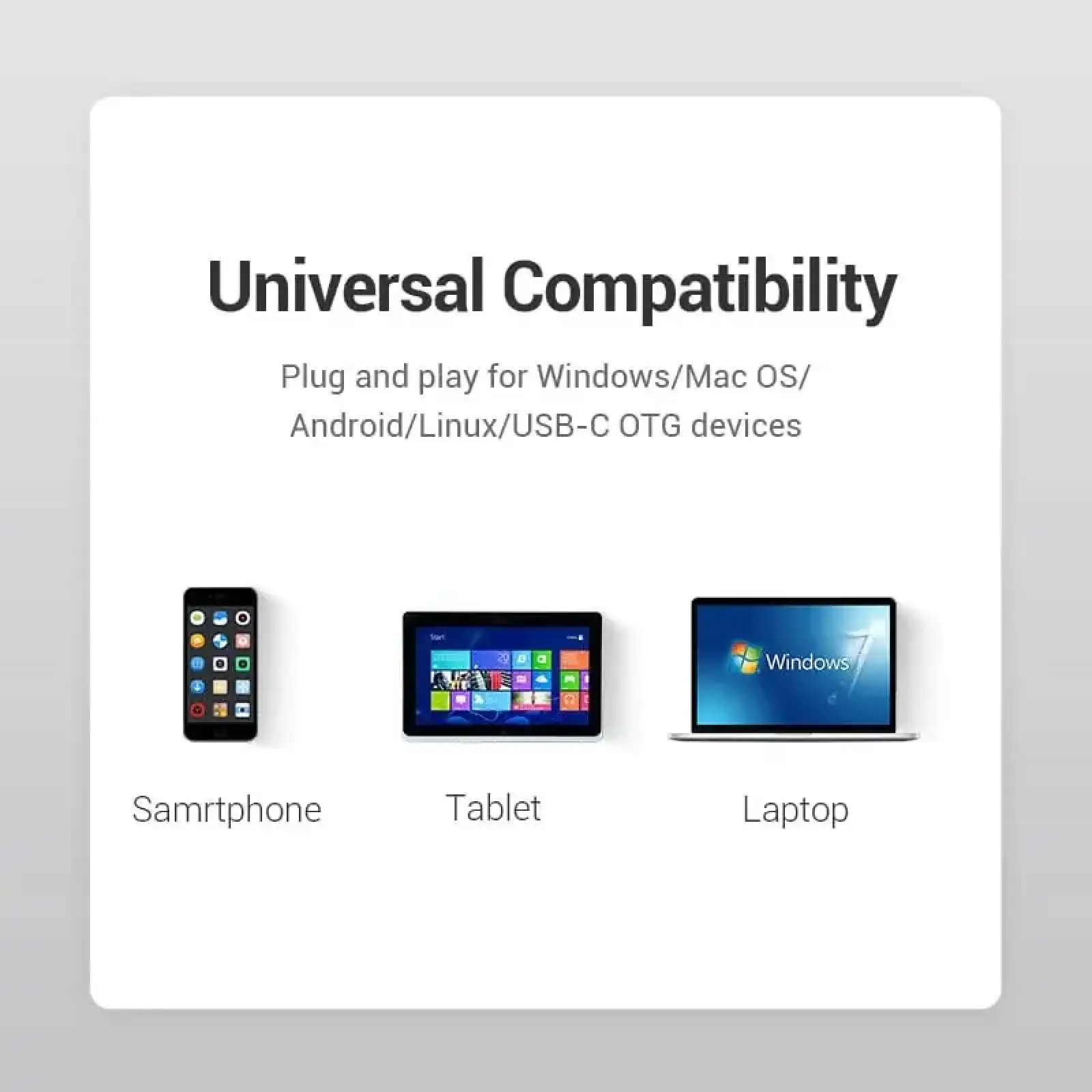 Картрідер USB 3.0, 2-слота SD/TF, USB-A/USB-C/Micro USB, Aluminum Alloy ,чорний Vention (CCHH0) UA