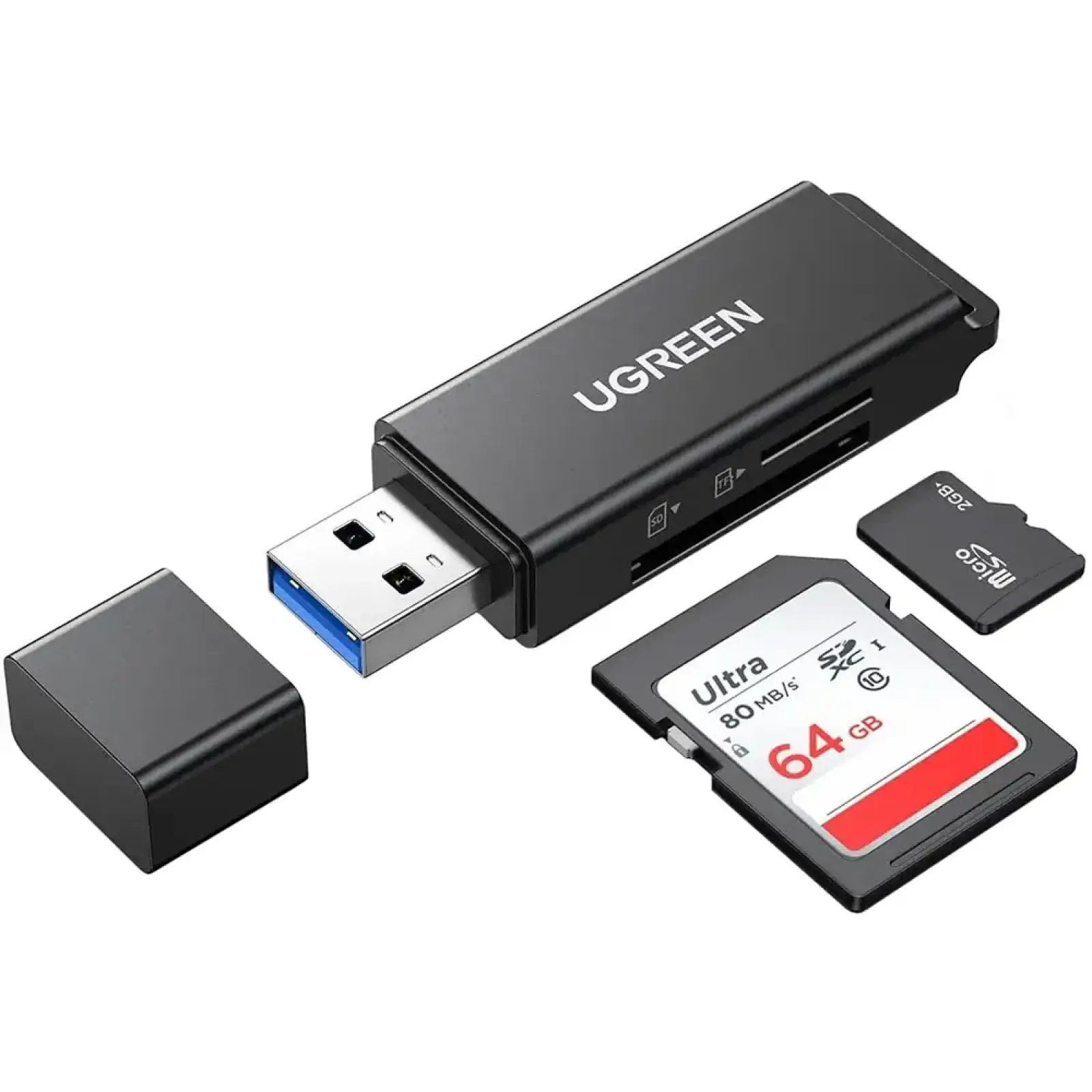 Картрідер USB 3.0 --> 2-слота SD/TF CM104 Ugreen (40752) UA