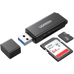 Картрідер USB 3.0 --> 2-слота SD/TF CM104 Ugreen (40752) UA