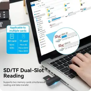 Картрідер USB 3.0, 2-слота SD/TF чорний Vention (CLGB0) UA