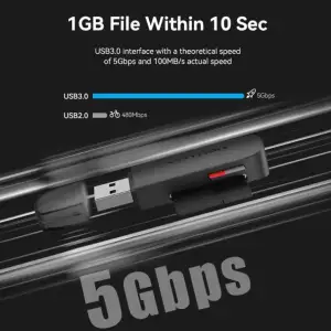 Картрідер USB 3.0, 2-слота SD/TF чорний Vention (CLGB0) UA