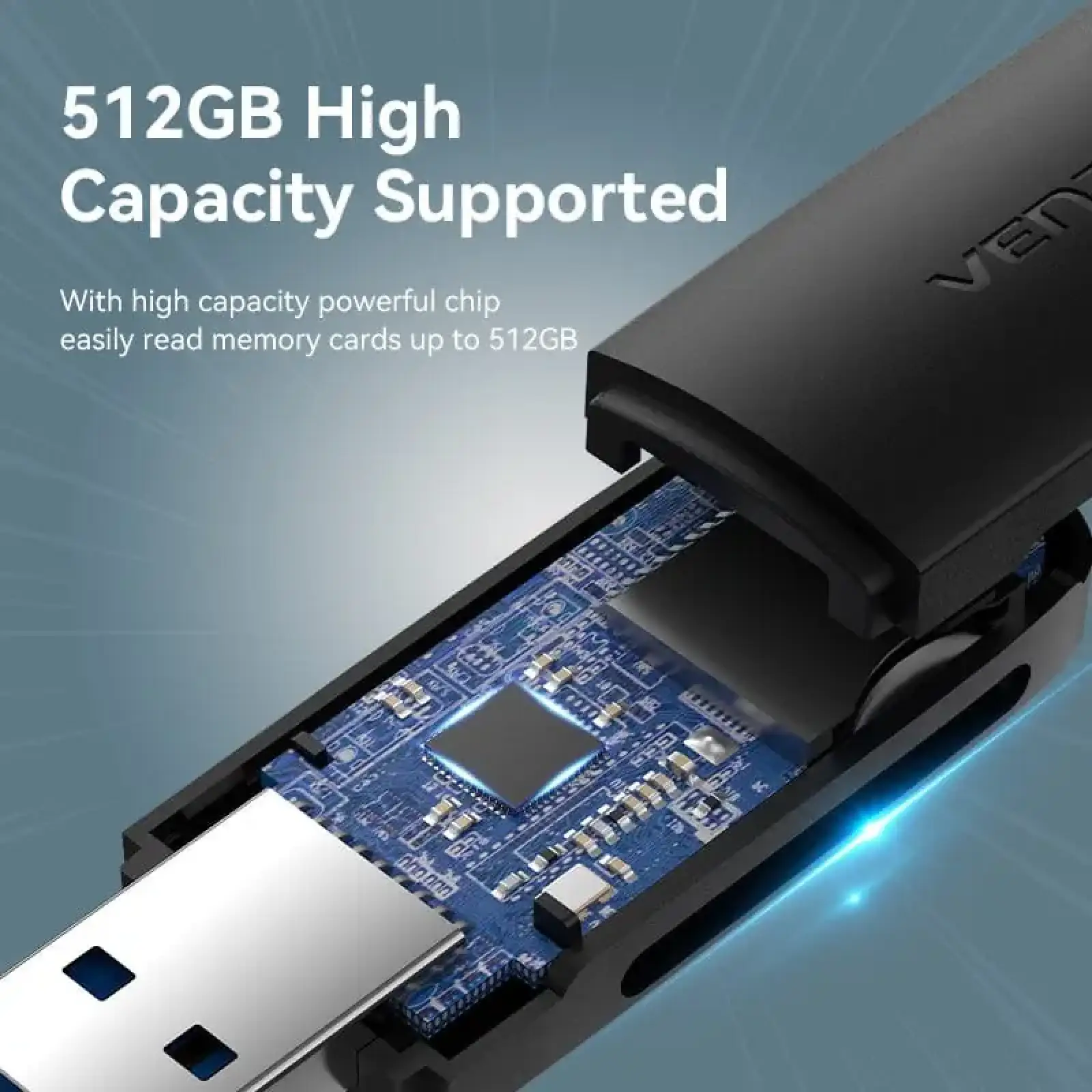 Картрідер USB 3.0, 2-слота SD/TF чорний Vention (CLGB0) UA