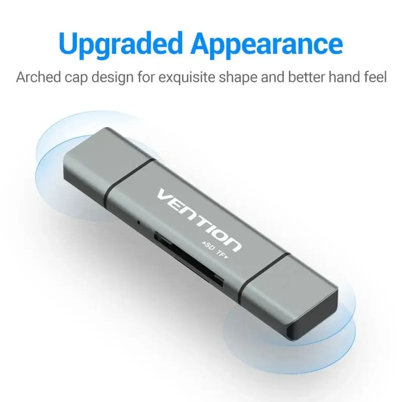 Картрідер USB 2.0, 2-слота SD/TF, USB-A/USB-C/Micro-B, Aluminum Alloy, чорний Vention (CCJH0) UA