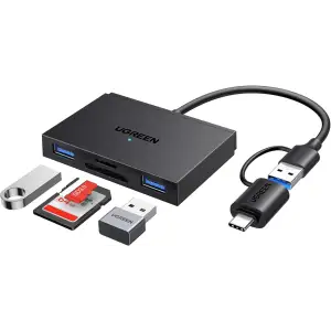 Картрідер USB 3.0 4-in-1,OTG USB-C/USB-A, SD/TF, 4-in-1 CM812 Ugreen (45167) UA