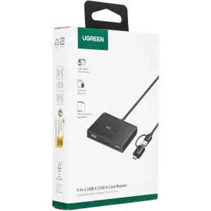 Картрідер USB 3.0 4-in-1,OTG USB-C/USB-A, SD/TF, 4-in-1 CM812 Ugreen (45167) UA