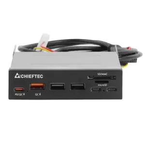Картридер 2x USB3.2, 2x Type-C,1x PD3.0, 1x QC3.0 USB, внутрішній, 3.5" чорний CRD-908H Chieftec UA