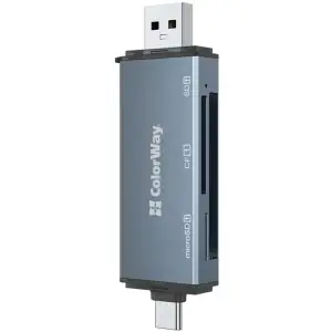 Картридер ColorWay USB 2.0/USB-C to CF/SD/MicroSD (CW-CR-01) UA