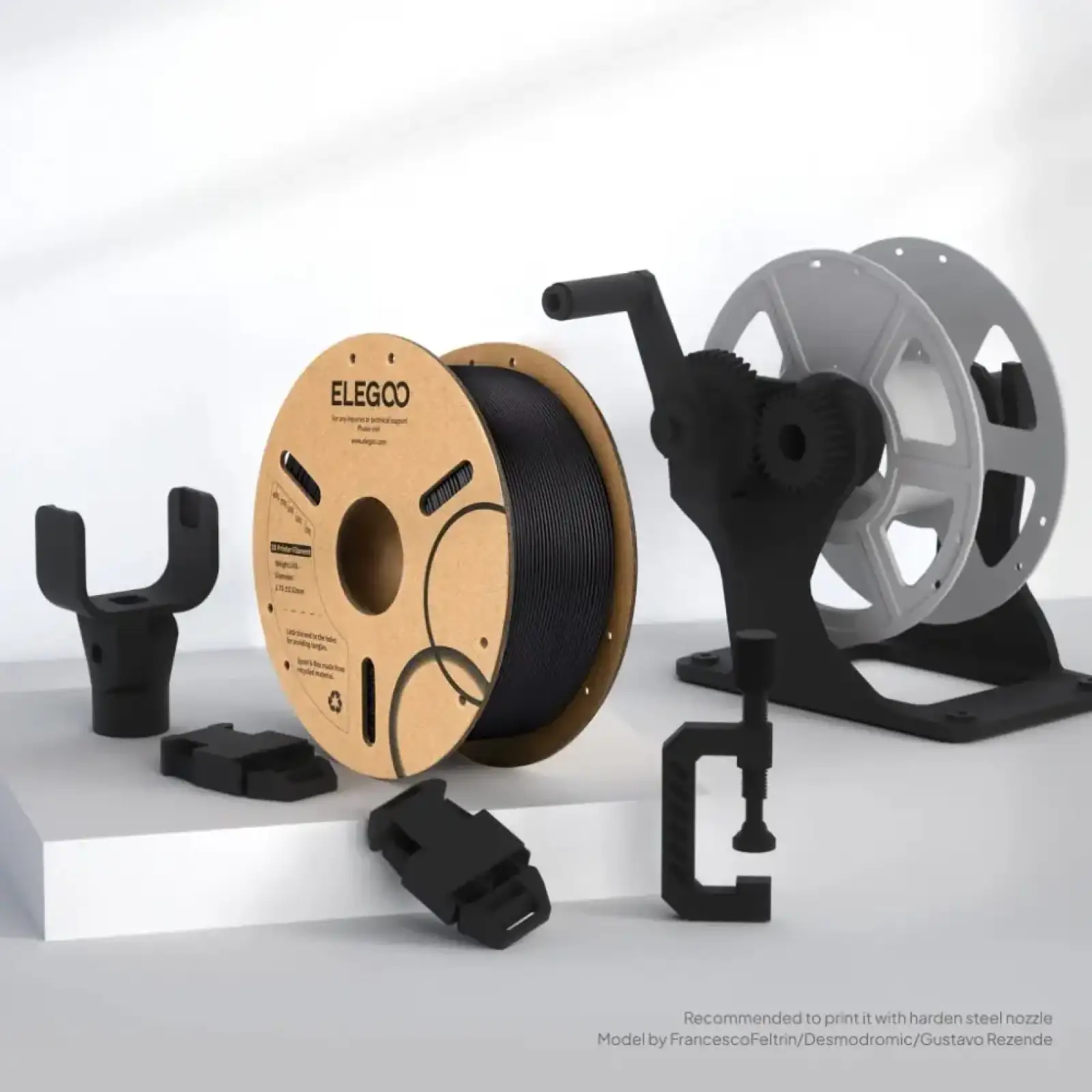 Пластик (Filament) ELEGOO PLA-CF Filament 1.75mm/1kg Black (50.203.0464) UA