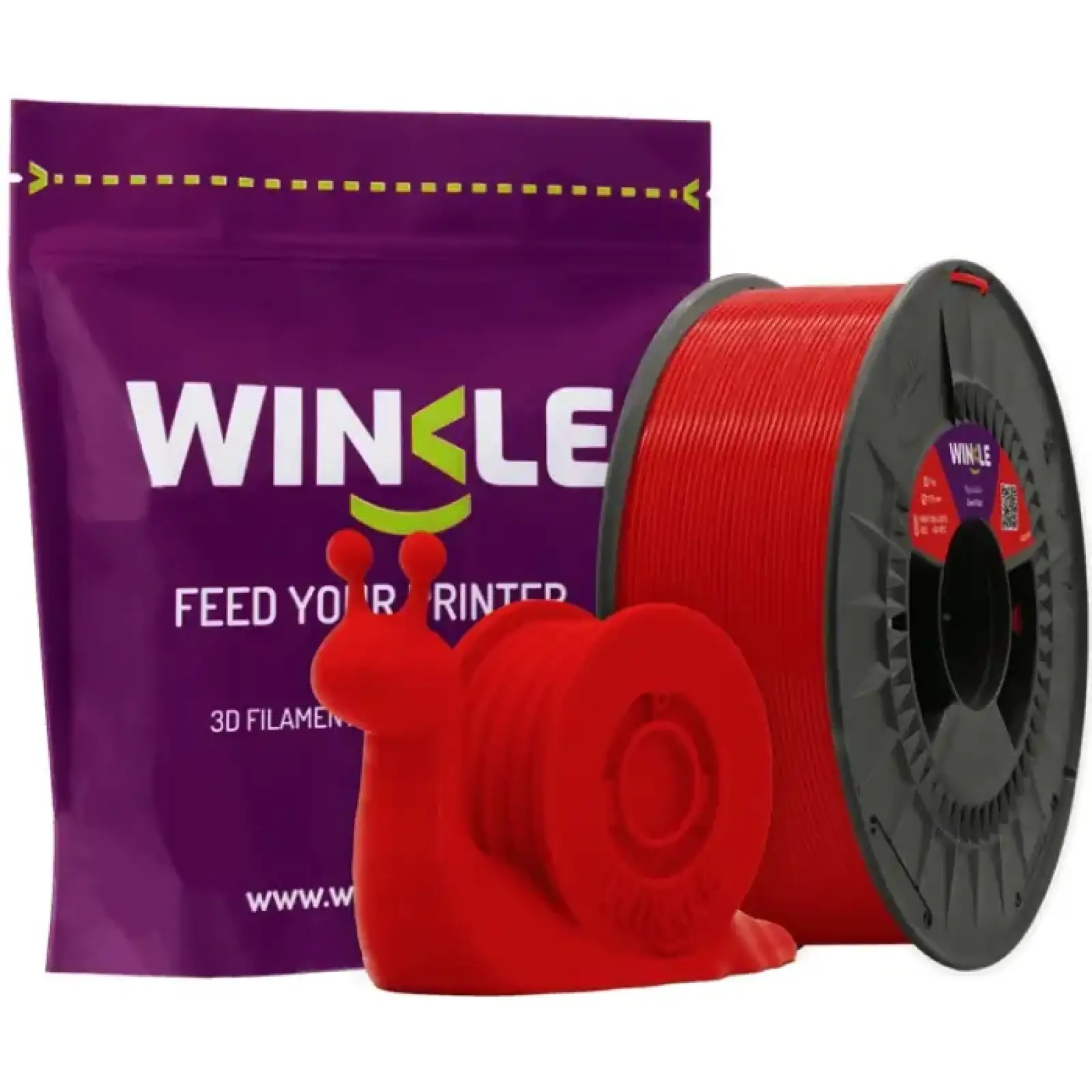 Пластик (Filament) WINKLE PLA HD 1кг, 1.75мм, пекельно-червоний (PHD01000175ROJDIAWNK) UA