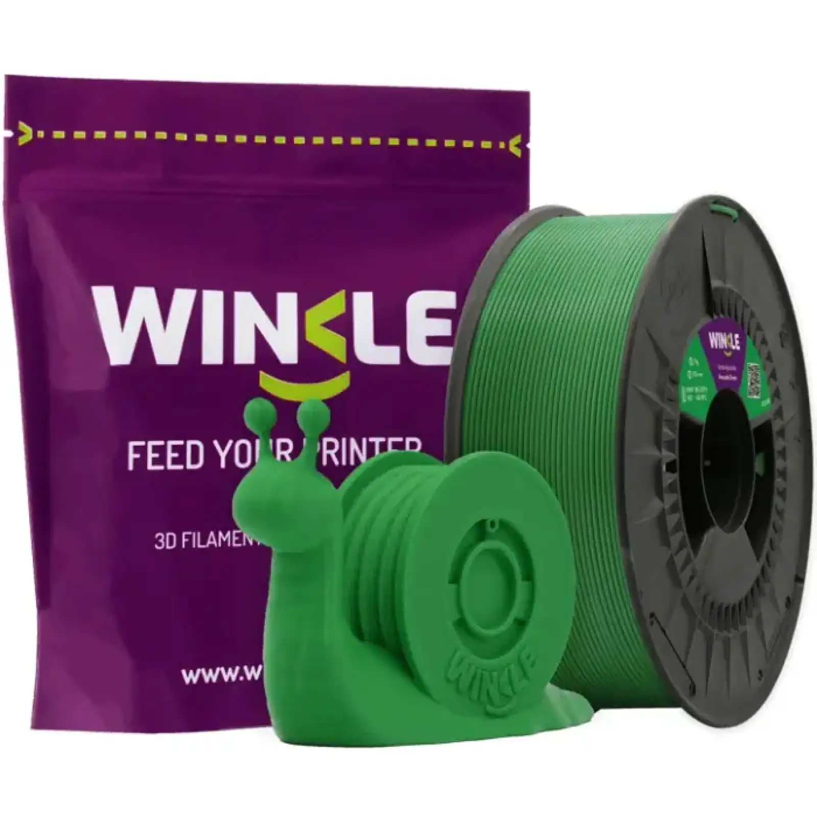 Пластик (Filament) WINKLE PLA HD 1кг, 1.75мм, зелений авокадо (PHD01000175VERAGUWNK) UA