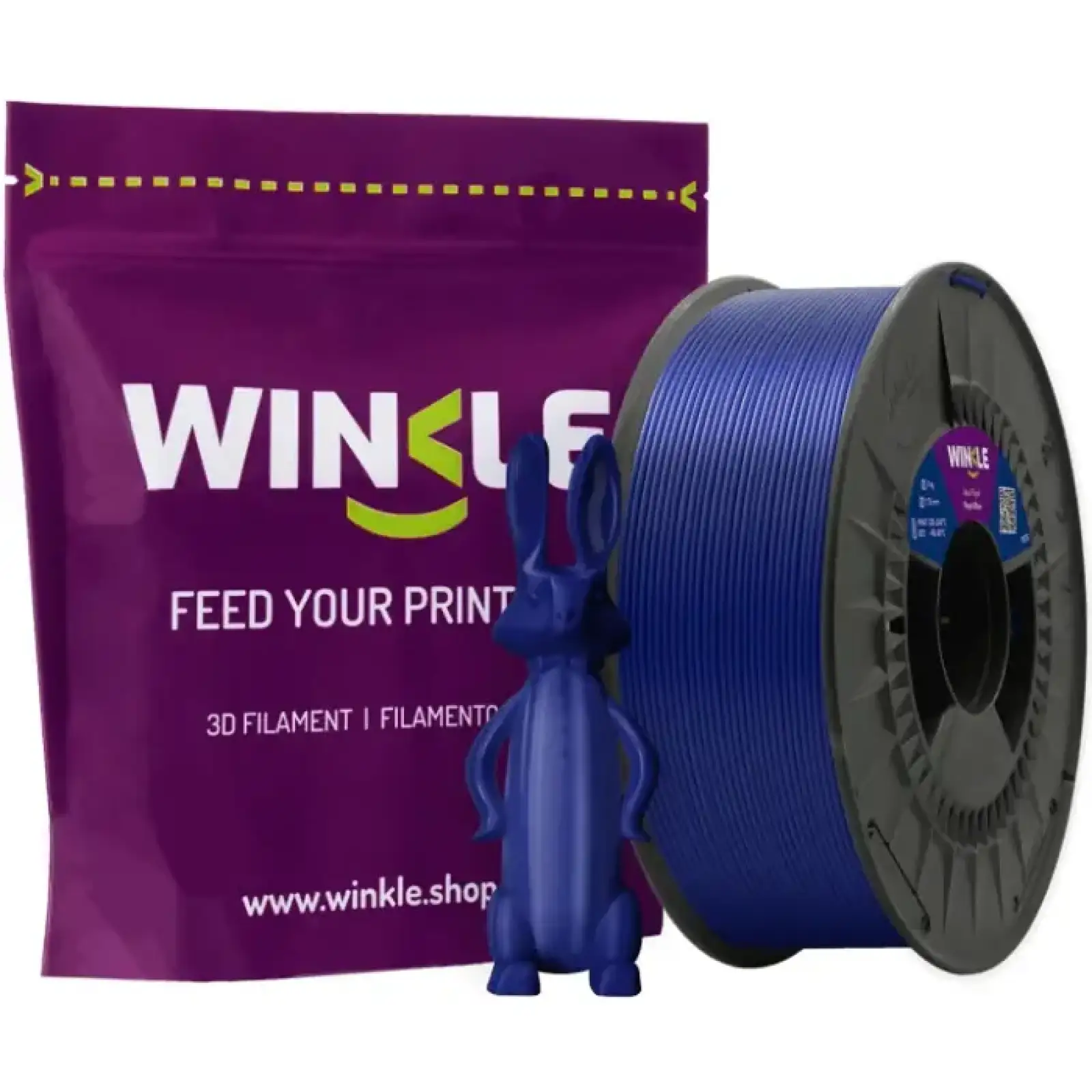 Пластик (Filament) WINKLE PETG 1кг, 1.75мм, королівський синій (PET01000175AZUROYWNK) UA