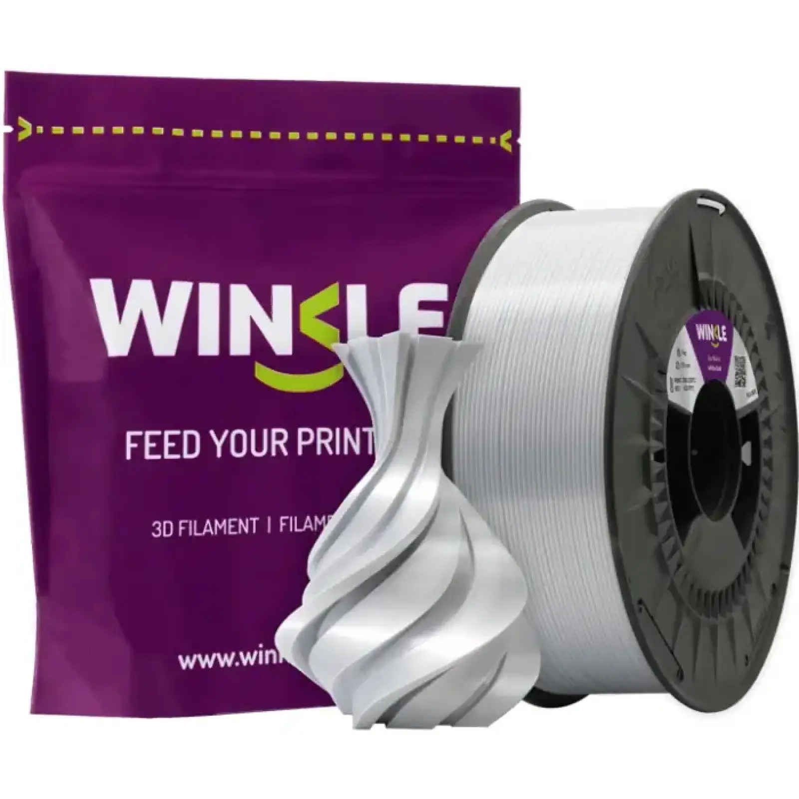 Пластик (Filament) WINKLE PLA SILK 1кг, 1.75мм, біле золото (PSI01000175OROBLAWNK) UA