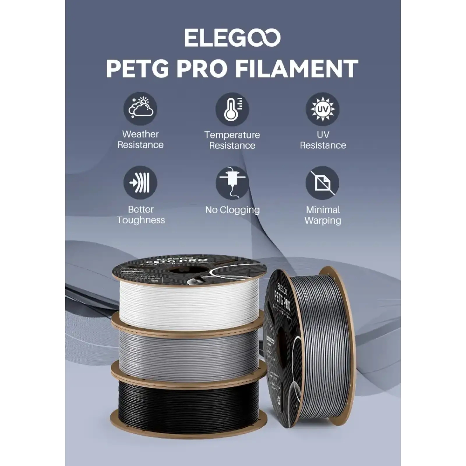 Пластик (Filament) ELEGOO PETG PRO 1кг, 1.75мм, оливково-зелений (50.203.0449) UA