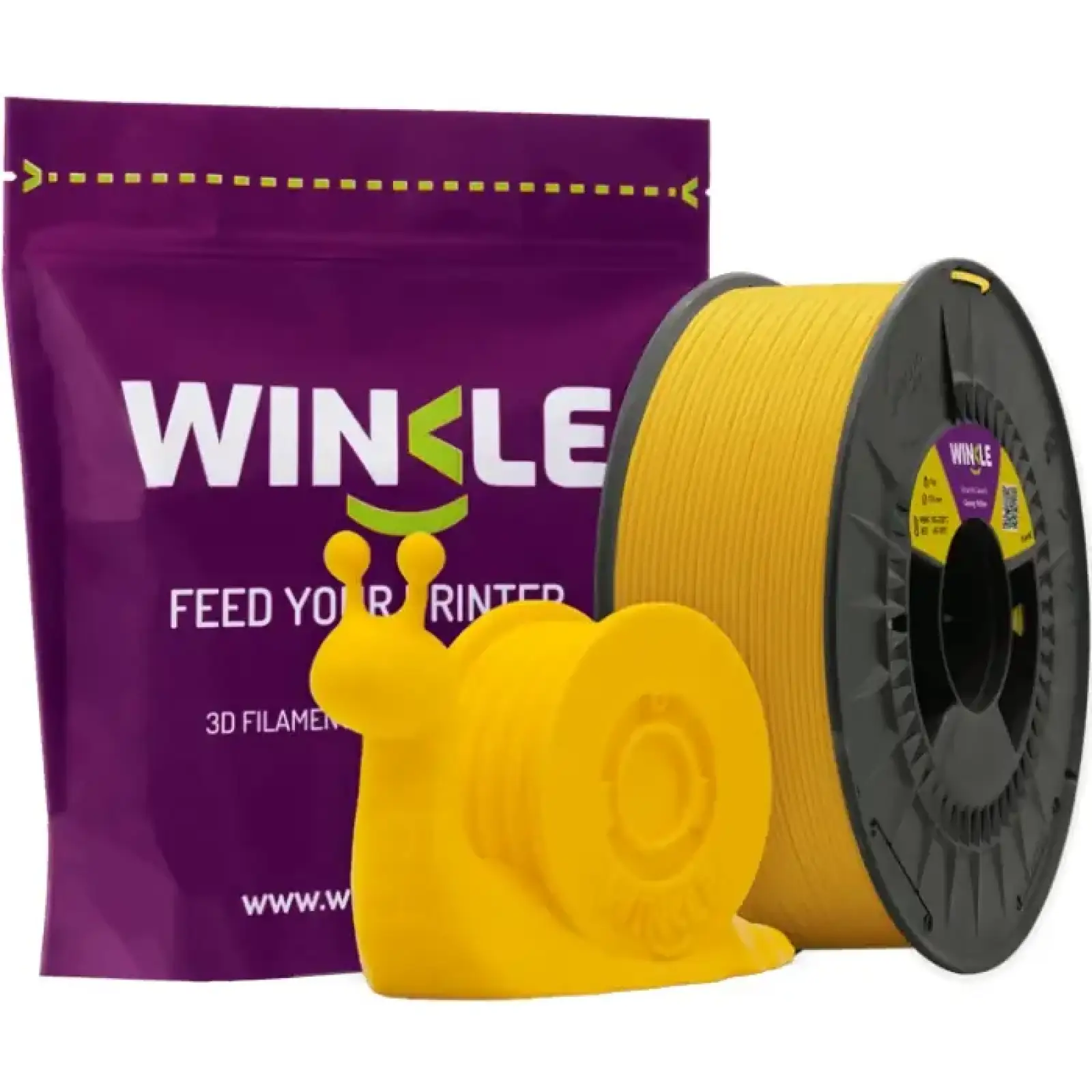 Пластик (Filament) WINKLE PLA HD 1кг, 1.75мм, канарково-жовтий (PHD01000175AMACANWNK) UA