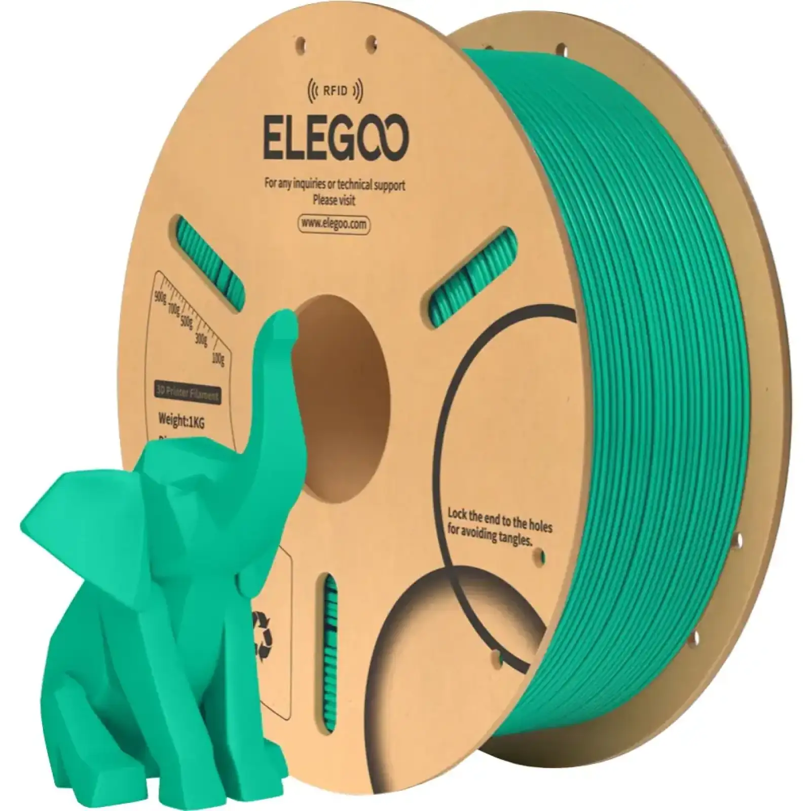 Пластик (Filament) ELEGOO PLA 1.75mm/1kg Sea Green (50.203.0108) UA