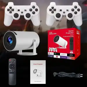 Проєктор H96 MAX F100 LED LCD HD 110AL 16:9 2G/16G Android 12.0 HDMI WiFi BT джойстик 2 шт білий (H96MAX_F100) UA