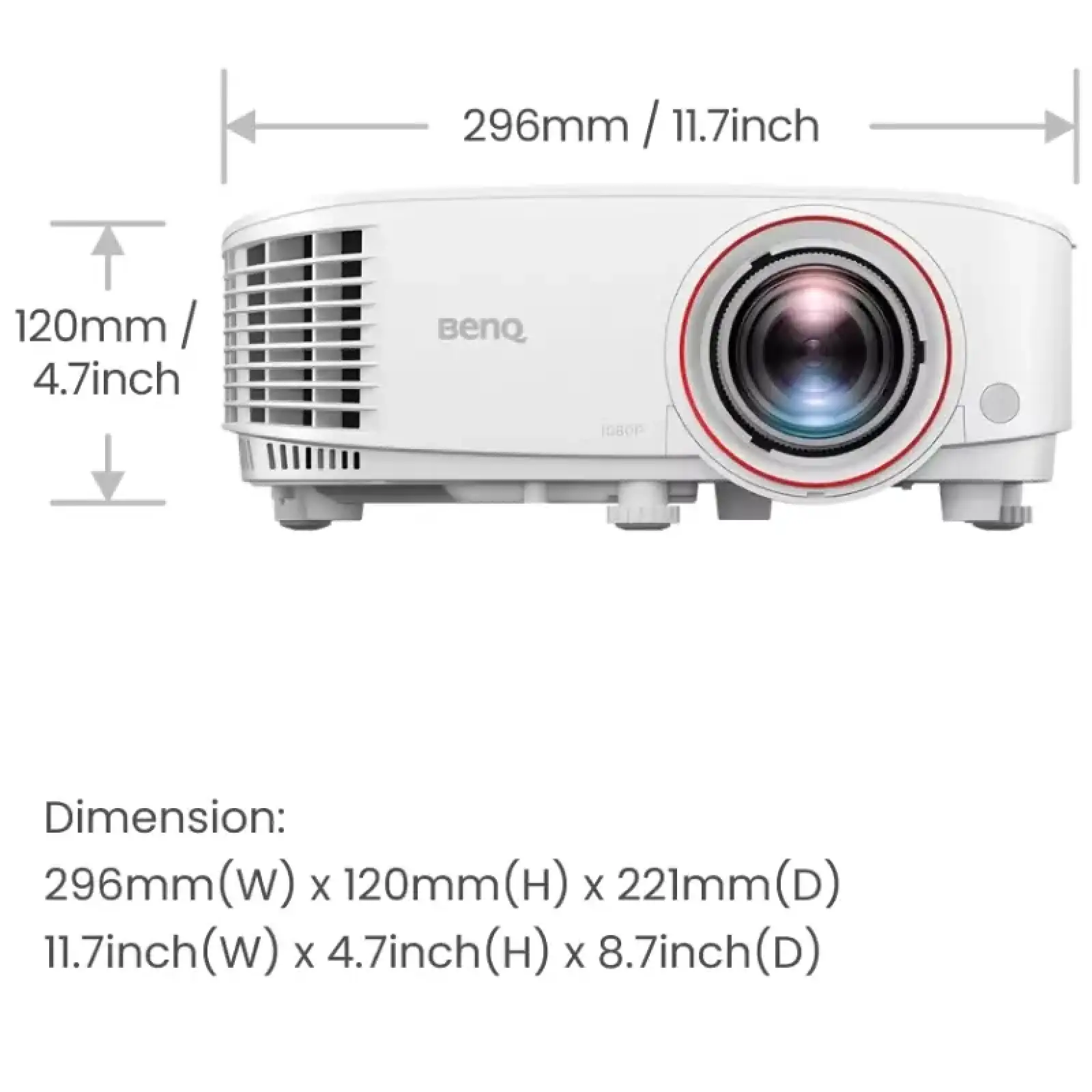 Проєктор BENQ TH671ST, короткофокусний, DLP,1080P,ANSI 3000Lm,10000:1, 2хHDMI, USB,16:9, білий (9H.JGY77.1HE) UA