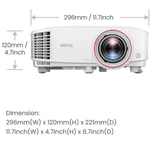 Проєктор BENQ TH671ST, короткофокусний, DLP,1080P,ANSI 3000Lm,10000:1, 2хHDMI, USB,16:9, білий (9H.JGY77.1HE) UA