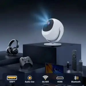 Проєктор H96 MAX BL360 LED LCD HD 200AL 16:9 H713 1G/8G Android 11.0 HDMI WiFi BT біло-чорний (H96MAX_BL360) UA