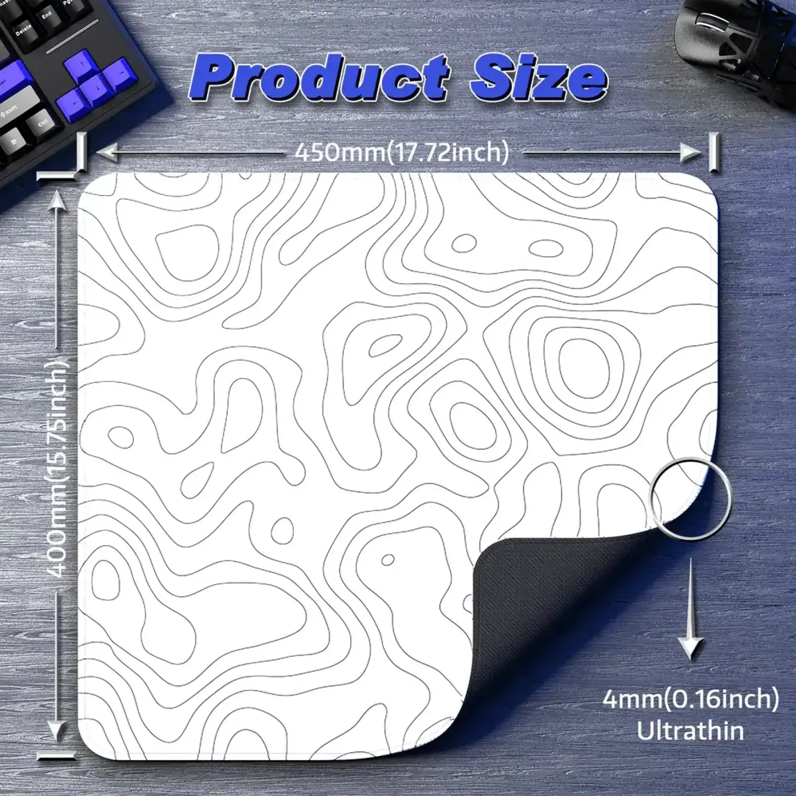 Ігрова поверхня Attack Shark CM02 450x400x4мм Contour white (CM02CW_AS) UA