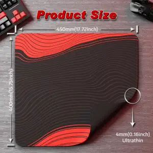 Ігрова поверхня Attack Shark CM02 450x400x4мм Contour line Black Red (CM02CLBR_AS) UA