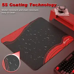 Ігрова поверхня Attack Shark CM02 450x400x4мм Contour line Black Red (CM02CLBR_AS) UA