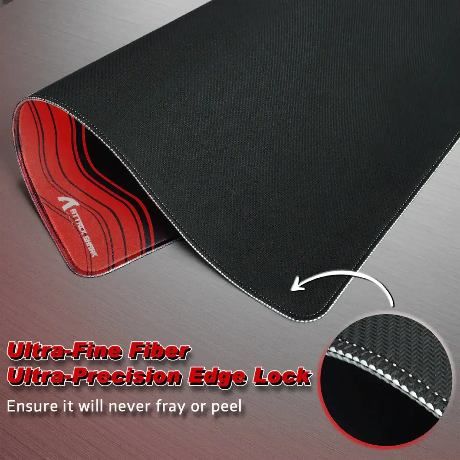 Ігрова поверхня Attack Shark CM02 450x400x4мм Contour line Black Red (CM02CLBR_AS) UA