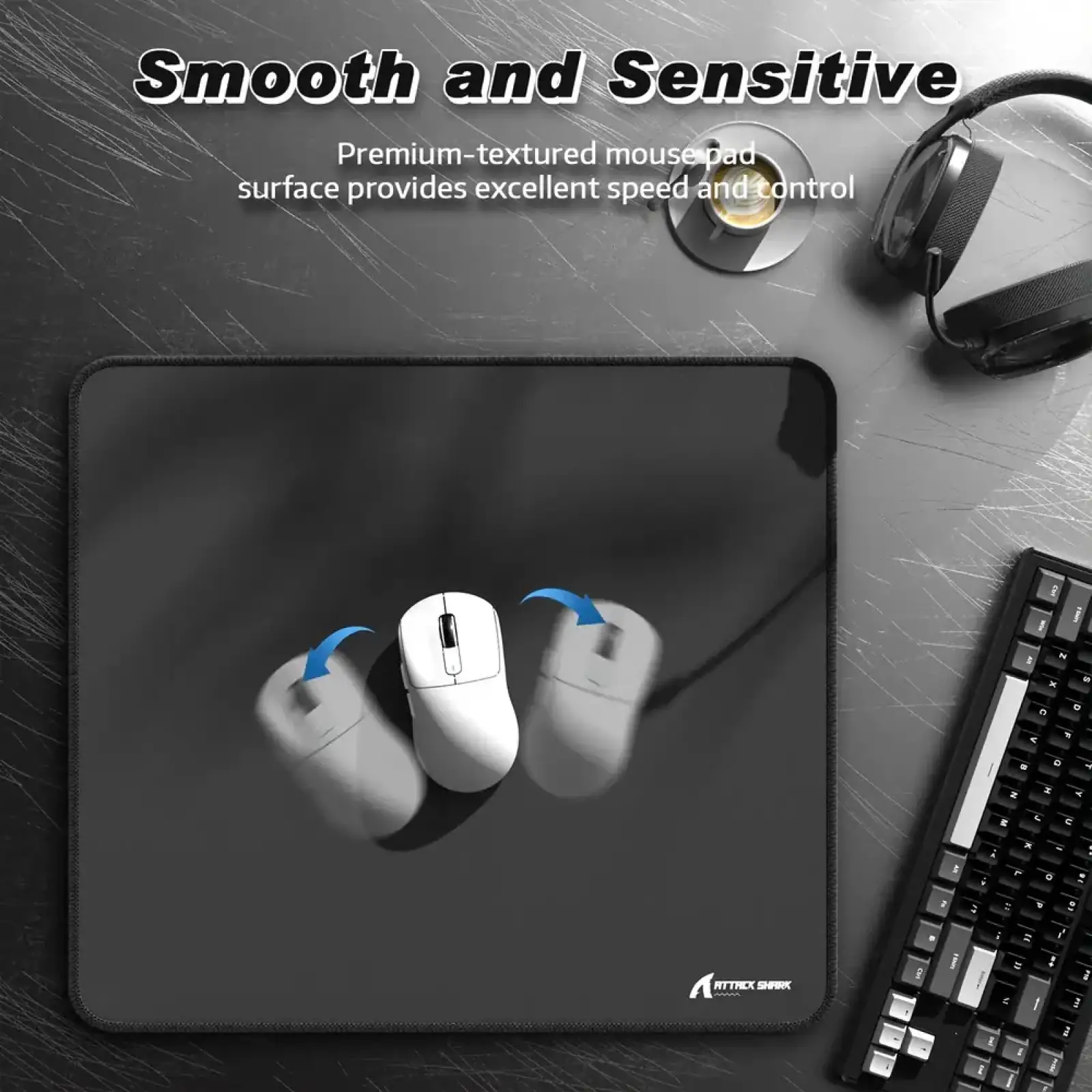 Ігрова поверхня Attack Shark CM02 450x400x4мм Dark gray (CM02DGR_AS) UA