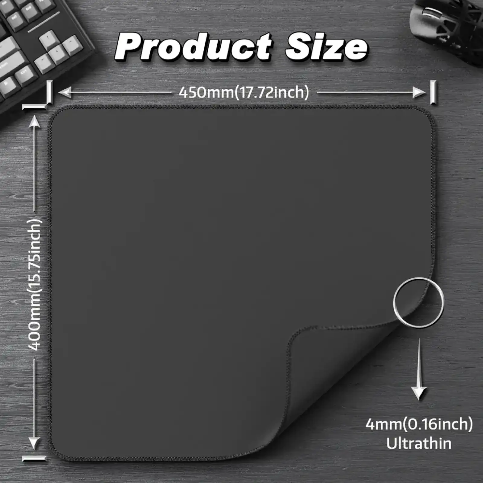 Ігрова поверхня Attack Shark CM02 450x400x4мм Dark gray (CM02DGR_AS) UA