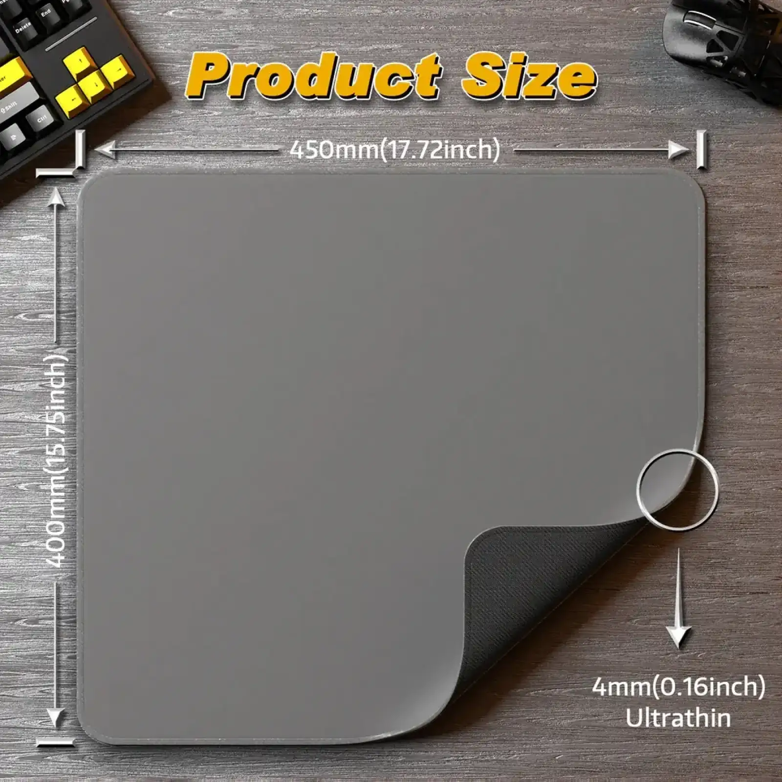 Ігрова поверхня Attack Shark CM02 450x400x4мм Light grey (CM02LGR_AS) UA