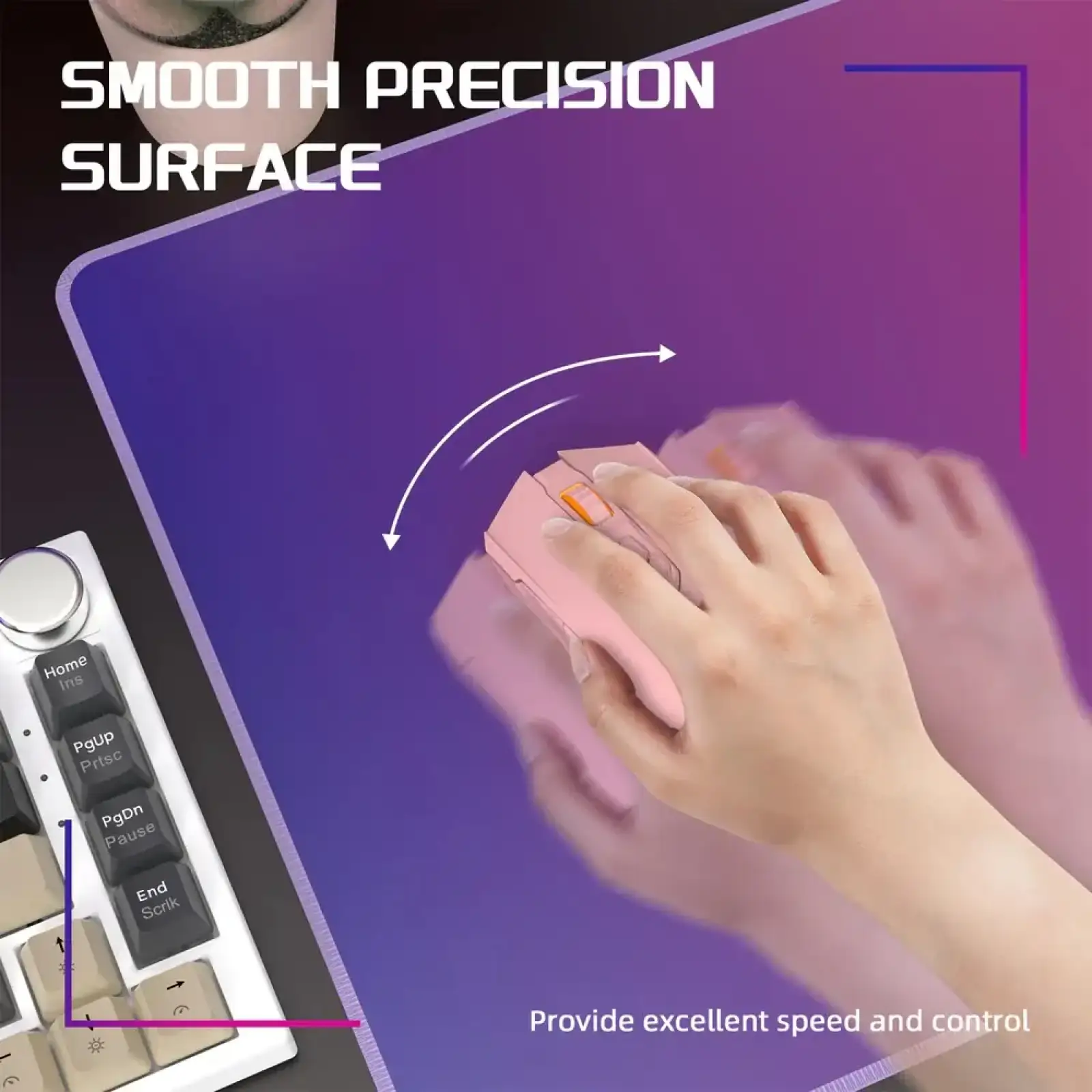 Ігрова поверхня Attack Shark CM03 eSport 450x400x4мм Violet-Blue gradient (CM03VBG_AS) UA