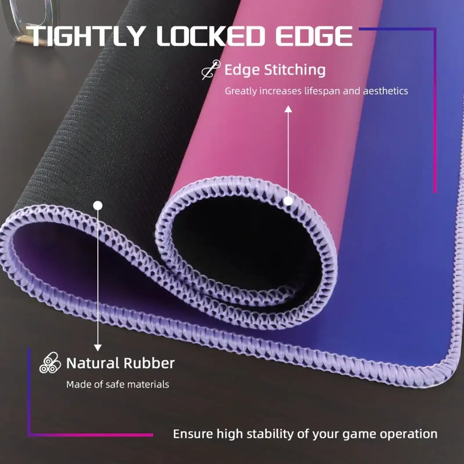 Ігрова поверхня Attack Shark CM03 eSport 450x400x4мм Violet-Blue gradient (CM03VBG_AS) UA