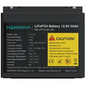 Акумуляторна батарея Marsriva LiFePO4, 12.8V/50Ah, Bluetooth (MR-LFP12-50-LAR) UA