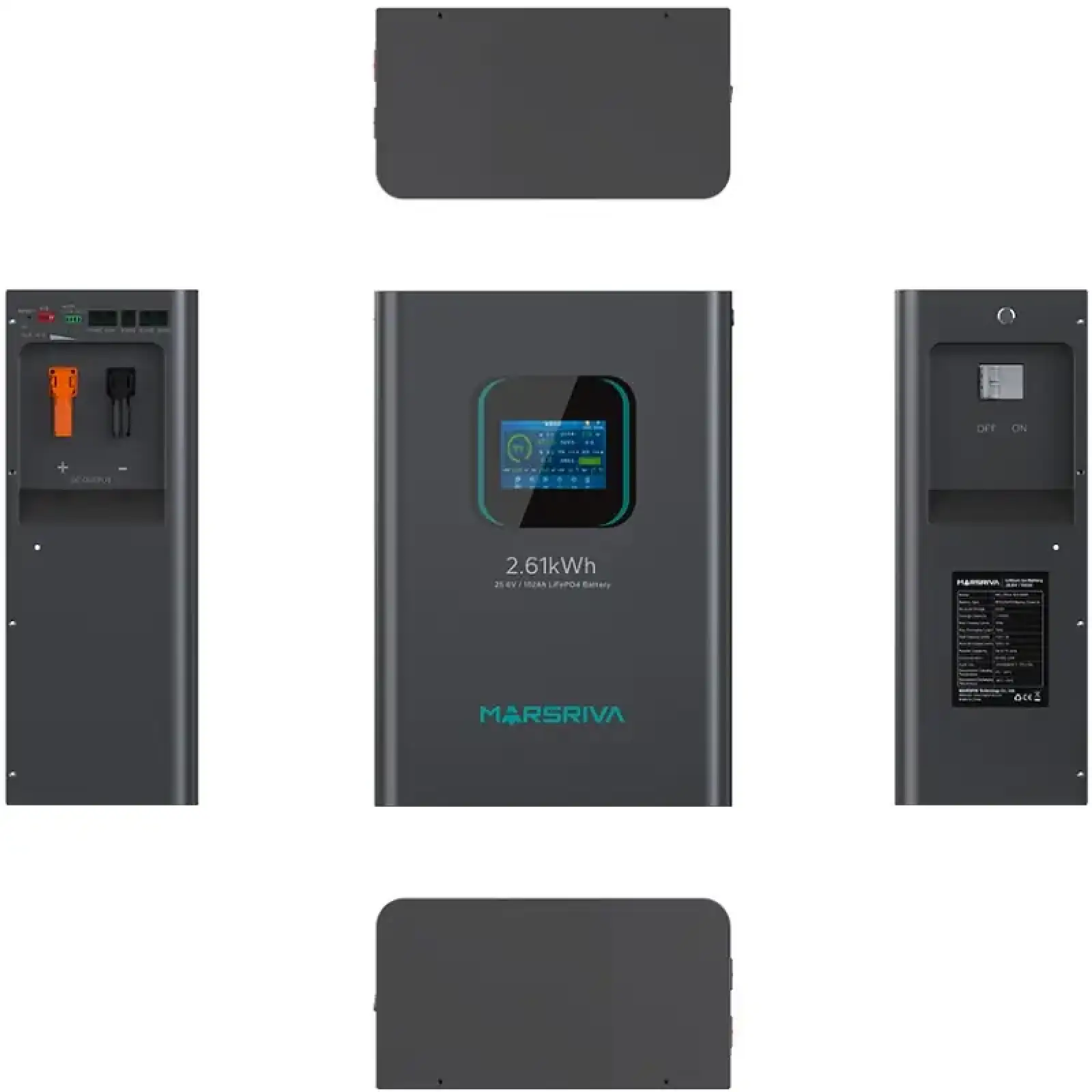 Акумуляторна батарея Marsriva LiFePO4, 25.6V/102Ah, 2.61KWH, настінна (MR-LFP24-100-WMD) UA