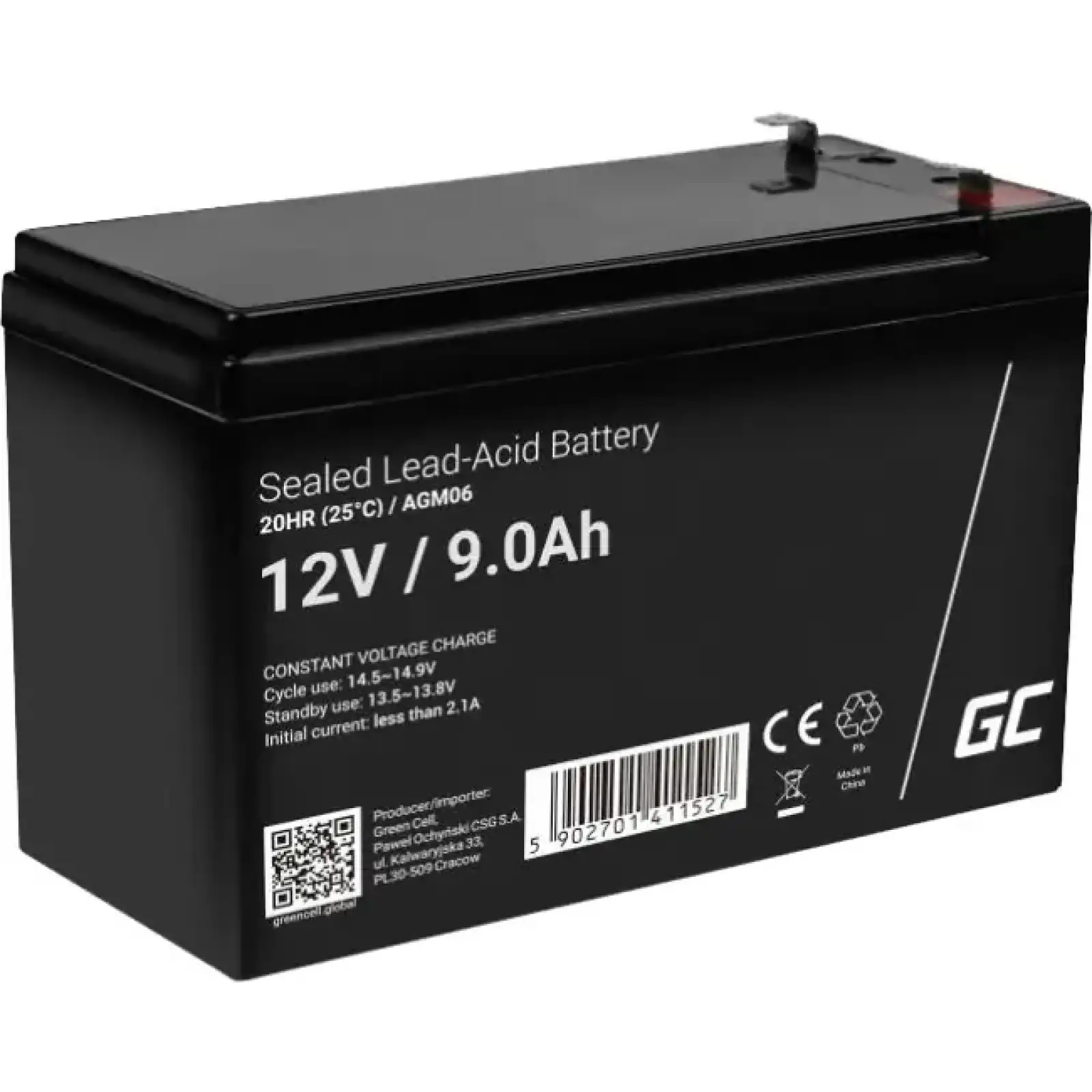 Акумуляторна батарея Green Cell 12V, 9.0A (85076000) UA