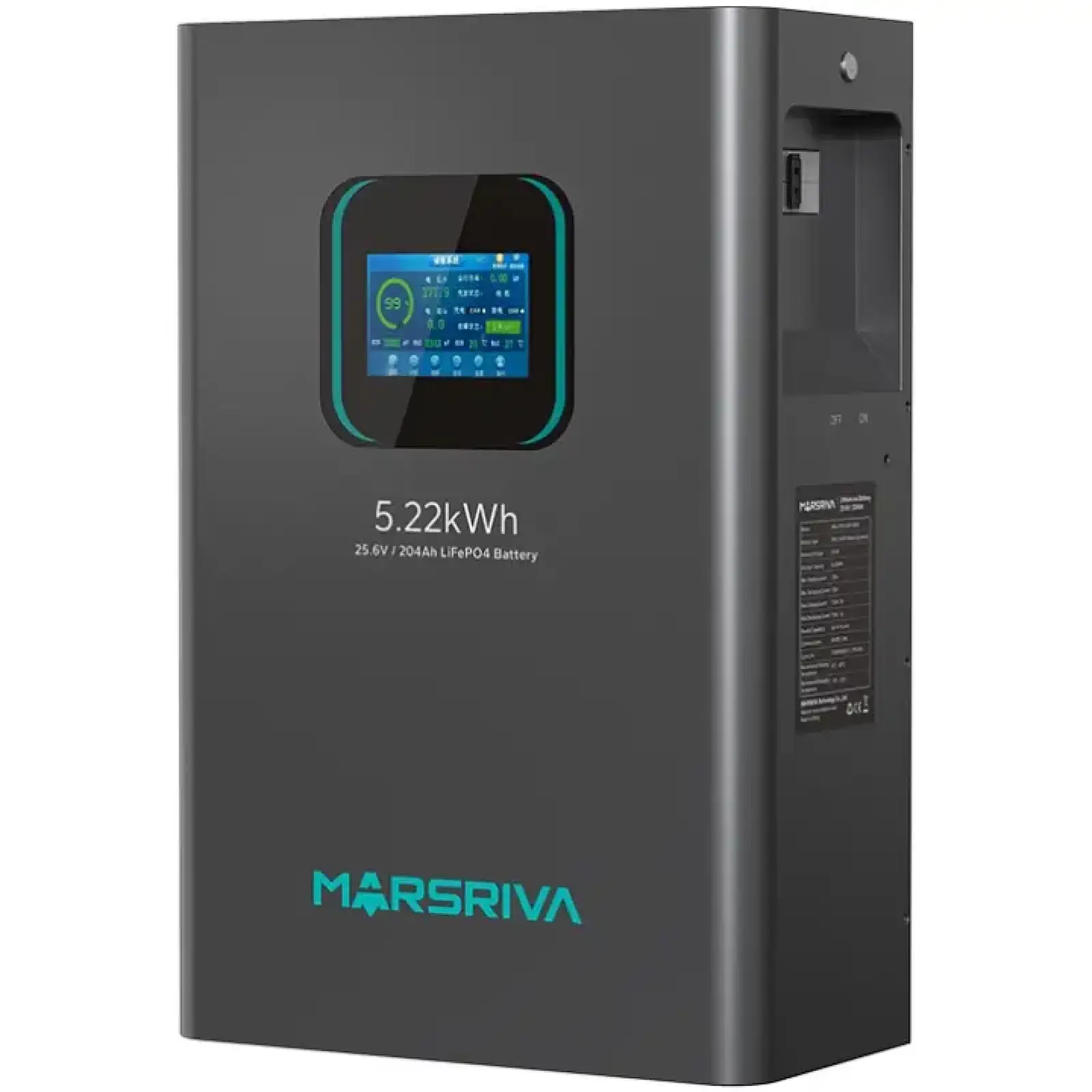 Акумуляторна батарея Marsriva LiFePO4, 25.6V/204Ah, 5.22KWH, настінний (MR-LFP24-200-WMD) UA
