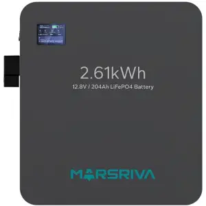 Акумуляторна батарея Marsriva LiFePO4, 12.8V/204Ah, 2.61kWh, настінне кріплення (MR-LFP12-200-WMD ) UA
