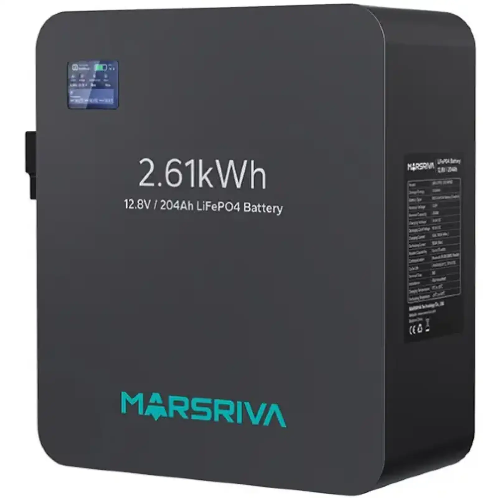 Акумуляторна батарея Marsriva LiFePO4, 12.8V/204Ah, 2.61kWh, настінне кріплення (MR-LFP12-200-WMD ) UA