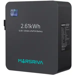 Акумуляторна батарея Marsriva LiFePO4, 12.8V/204Ah, 2.61kWh, настінне кріплення (MR-LFP12-200-WMD ) UA